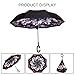 MRTLLOA Windproof Inverted Reverse Umbrella with UV Protection, C-Shaped Handle Double Layer Stick Umbrella for Rain (Flowers)
