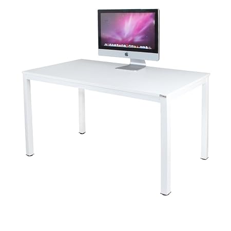 Need Schreibtisch Computertisch 120x60cm PC Tisch Bürotisch Arbeitstisch Esstisch für Home Office, Weiß AC3DW