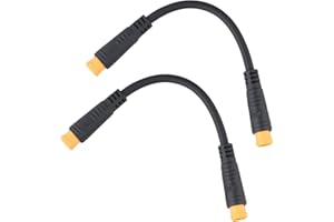 2PCS 3-Pin Thumb Shifter Conversion Cable with M8 Waterproof Connector for E-Bike Kit, 132 mm, ABS, Black(Male)