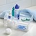 iDesign Rain Med+ Bathroom Medicine Cabinet Organizer, for Contact Lenses, Solution, Medical Supplies, Cotton Balls - Clear