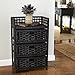 Household Essentials Hand-Woven Paper Rope 3-Drawer Chest, Black Stain