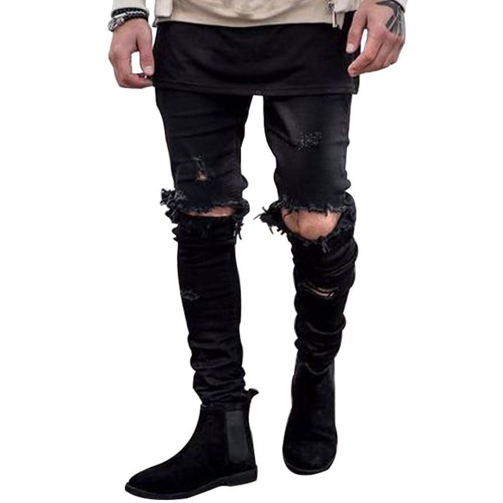 Photo 1 of Size 32 HUNGSON Men's Ripped Skinny Jeans Stretchy Slim Fit Jeans Pants for Men