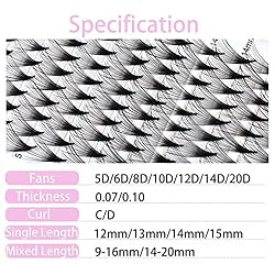 Premade Lash Fans 20D Mixed Lash Extension D Curl