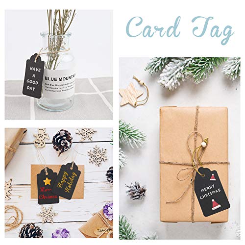 HAKACC Kraftpapier Anhänger, 200 STK. Geschenkanhänger Etiketten Kraftpapier Anhänger mit Schnur Wunschkarten für Hochzeit Weihnachten