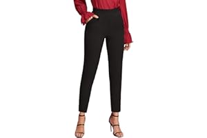 SweatyRocks Women's Casual Skinny Leggings Stretchy High Waisted Work Pants