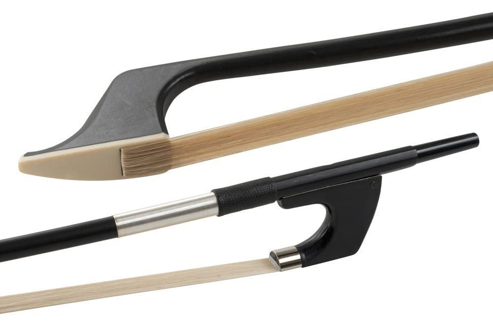 GLASSER double bass bow, fibre glass, Made in USA, G503SH-12, german model, nickel silver taping, for 1/2 double bass