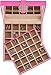 Glenor Co Earring Organizer - Classic 50 Section Jewelry Box/Case/Holder for Earrings, Rings, Necklaces, Jewelry, Cufflinks or Collections -2 Layer Small Compartments with Large Mirror - Pink