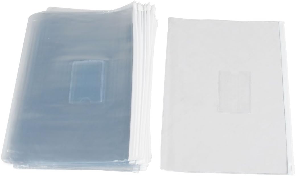 Sourcingmap A4 Plastic Slider Zip Lock Bag File Holder White (Pack of