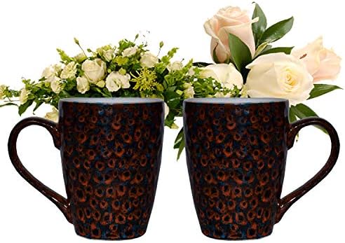 Sharma Gifts Unique Polka Dots Printed Multi Colour Coffee Mug & Milk Mug 320ml (Set of 2)