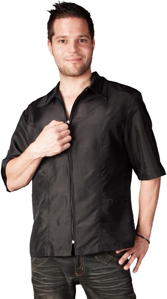 Ladybird Line Barber Zipper Jacket Ideal for Hair Stylists, Barbers, Groomers, Bleach Resistant and Water Resistant Black | 3X-Large