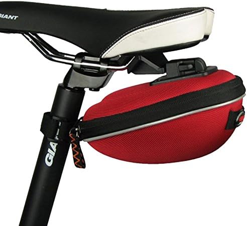 Sawz Egg Bicycle Saddle Bag - Clip On Rainproof Expandable Easy Installation Taillight Compatible Red Under Seat Pack Fixed Gear