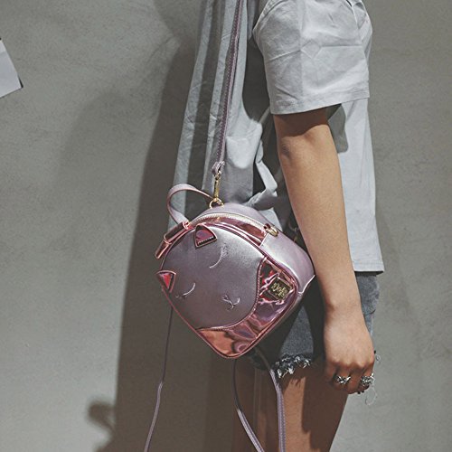 Eilova Mini Holographic Animal Cat Face School Backpack PU Book Bag Satchel for Women Girl Boy Kid - Thumbnail 2