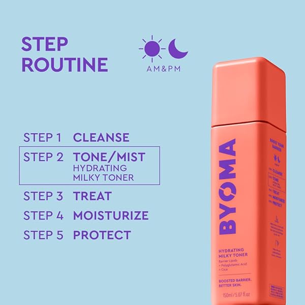 BYOMA HYDRATING MILKY TONER – DEWY, ULTRA HYDRATING TONER FOR FACE – SOOTHES SKIN, LOCKS IN MOISTURE, REDUCES REDNESS – BARRIER REPAIR – 5.07 FL OZ