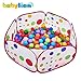 Babylian Playpen Ball Pit with Red Zippered Storage Bag for Kids,Pets 39.4-inch by 19.7-Inch (Balls not Included)