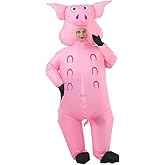 RHYTHMARTS Inflatable Pig Costume Adult Blow up Pig Costumes Fancy Dress for Adult Halloween Christmas