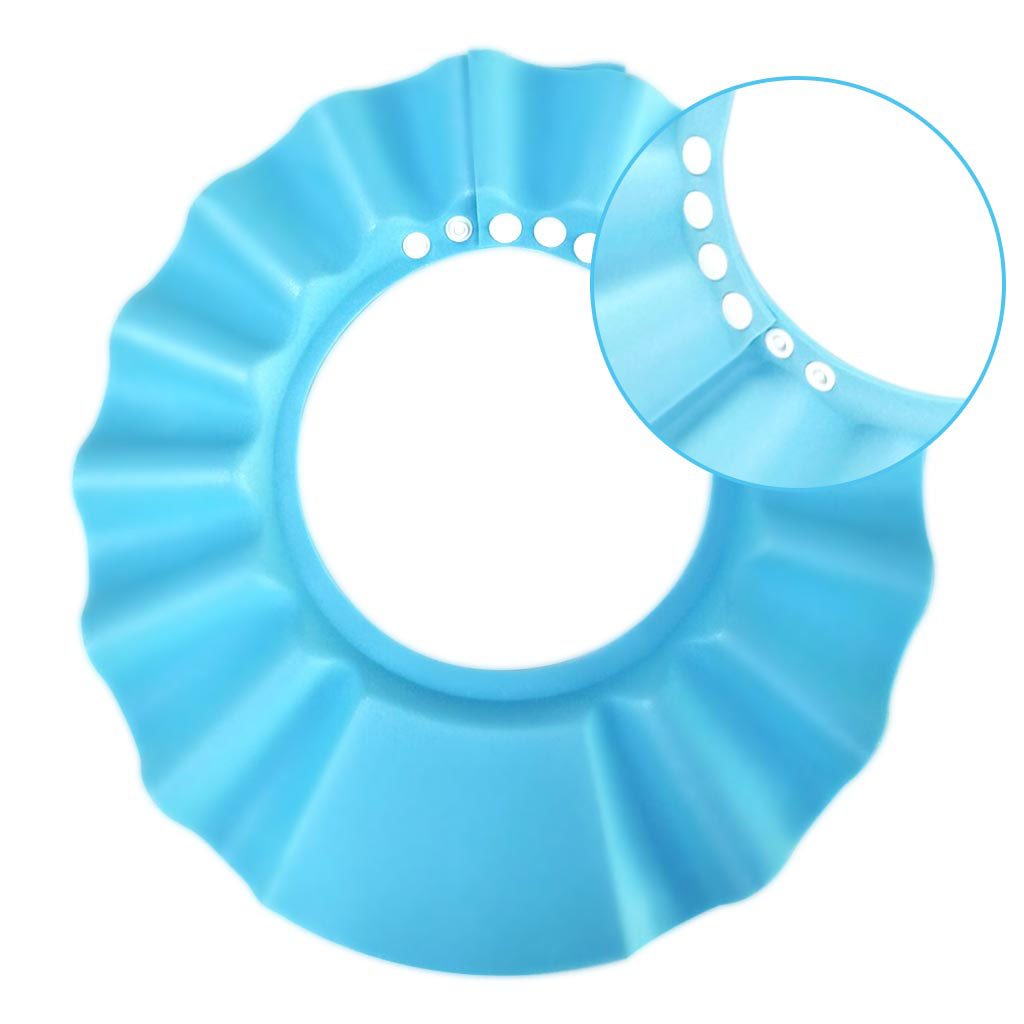 HOOYEE Safe Shampoo Shower Bathing Protection Bath Cap Soft Adjustable Visor Hat for Toddler, Baby, Kids, Children (Blue) : Baby