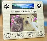 Pet Bereavement Photo Frame for Dog or Cat - We'll Meet at Rainbow Bridge - for 4x6 Photo