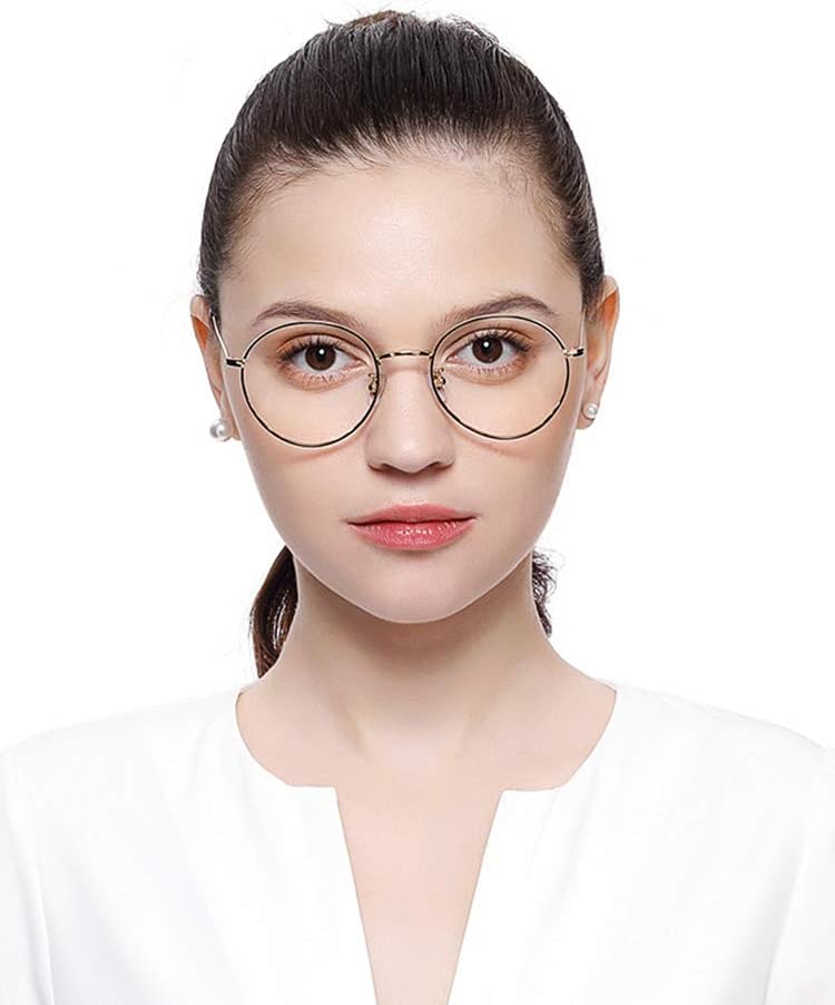 Blue Light Blocking Myopia Reading Glasses Aviator Lightweight Transparent Lens Computer Myopia Reading Glasses 100% UV Protection Anti Eyestrain/Anti Scratch/Anti Smudg Eyeglasses 1.5X