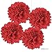 Andaz Press Large Tissue Paper Pom Poms Hanging Decorations, Red, 14-inch, 4-Pack, Christmas Valentine's Day Office Classroom Decorations Colored Birthday Party Supplies