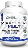 [110+ MiracleMulti Performance Blend] Best Multivitamin for Men | Non-GMO Vitamin Mineral Supplement w/ Probiotics Superfood Enzyme Blend for Optimized Heart, Prostate, Stamina, Energy - 60 Day Supply