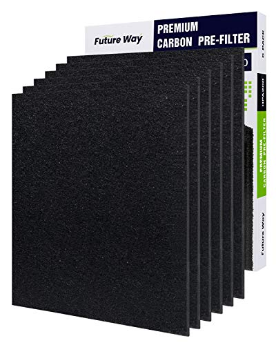 FutureWay HPA200 Precut Carbon Pre Filters 6 Pack Compatible with Honeywell HPA200 and HPA204 Air Purifier, Premium Odor-Reducing Pre-Filter for HB Air Cleaner