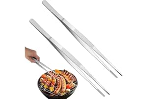 2pcs Stainless Steel Kitchen Tweezers Tongs for Cooking, Thickened Food, Hand-Grabbing Cake Barbecue Steak, Hotel Kitchen Too