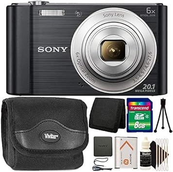 Amazon Canada Sony Cybershot Dsc W810 1mp 6x Optical Zoom Digital Camera Black 8gb Memory Card Bundle