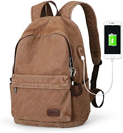 Canvas Backpack Lightweight Travel Daypack Student Rucksack Laptop Backpack