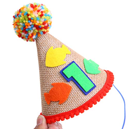 Party Hat For 1st Birthday - O-fish-Ally One Birthday Hat For Baby - Birthday Hat Made Of Burlap Material- First Birthday Photo Cake Smash-the Big One Hat For Birthday Decorations (1st Birthday Hat)