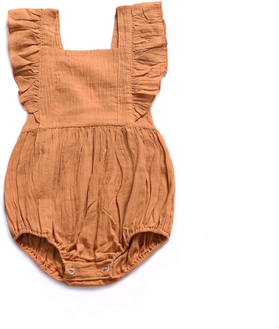 Amazon Co Jp Zevonda ベビー服 女の子 コットンフラッタースリーブワンピースロンパース夏 服子供服 服 ファッション小物