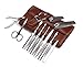 Keiby Citom Manicure Set of 10pcs With Leather Case - Professional Stainless Steel Nail Clipper Set for Travel (Brown)