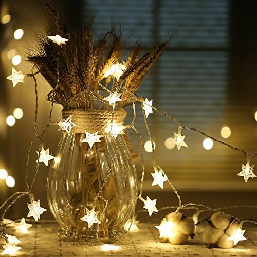 LED String Lights 4M/13feet 40 LED Clear Stars for Chrismas, Party, Wedding, Indoor, Outdoor, Garden Décor (Warm white)