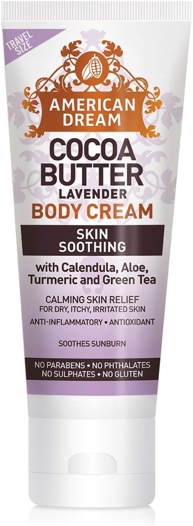 American Dream Lavender Cocoa Butter Cream 100ml with Vitamin E for Dry Skin