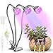 Grow Light, LED Grow Lights for Indoor Plants, Lxyoug Stepless Dimmable 15W 15LEDs Bulb Red Blue Spectrum, 3-Head Divide Control Adjustable Gooseneck