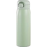 17 oz Mini Water Bottle Small Stainless Steel Thermoses - Insulated Vacuum, Leak Proof, Keeps Drinks Hot/Cold - Ideal for Coffee, beverage, Water - Green