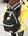 mygreen Cute Lightweight Canvas Bookbags School Backpacks for Teen Girls Floral Dot Student Backpack 15 Inch Laptop Black