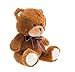 WILDREAM Plush Teddy Bear Stuffed Animals with Ribbon Bow, Shaggy Stuffed First Teddy Bear Plush for Boys/Girls/Boyfriends/Girlfriends, Soft Gifts for Birthday, 8 Inches (Brown)