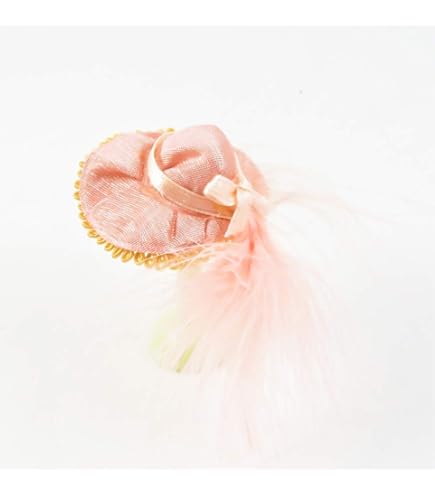1:12 Scale Accessory Melody Jane Dollhouse Pink Hat With Feather & Bow - 1:12 Scale Milliner Shop Accessory Candle Warmers