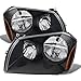 ACANII - For Black 05-07 Dodge Magnum Headlights Lamps Pair Driver + Passenger Side 2005-2007 headlamps