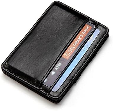 Unisex Slim Leather Card Holder Magic Money Clip Wallet