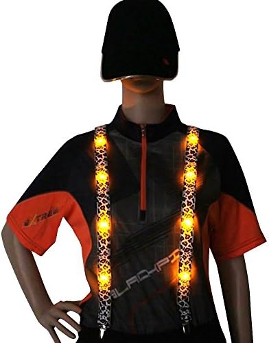 LLTrader Light Up LED Stripe Suspenders, with Clip-on Y-back Adjustable Clip - Yellow