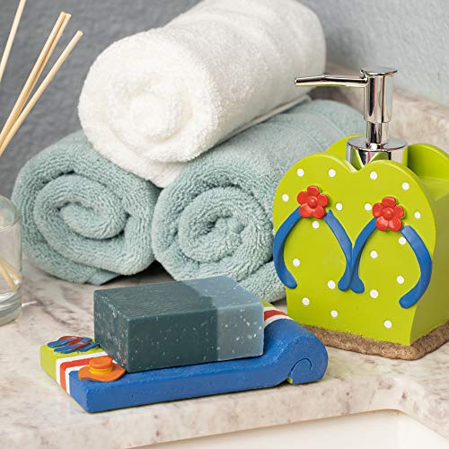 Smilewares-Fun-Beach-Theme-Bath-Accessories-Set-4-Piece-Includes-soap-Dispenser-Tumbler-Holder-and-Dish Smilewares Fun Beach Theme Bath Accessories Set (4-Piece) Includes soap Dispenser, Tumbler, Holder and Dish.