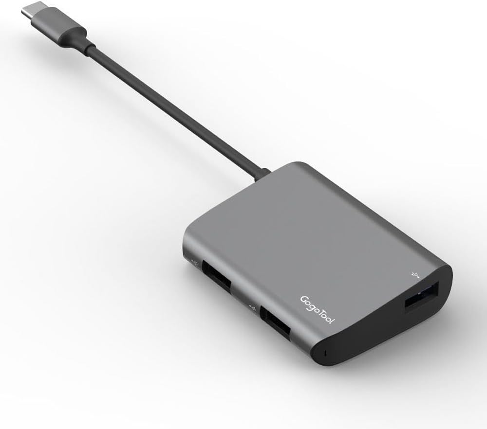 USB C Hub, GogoTool USB C Adapter with USB 3.0 Ports,2 USB 2.0 Ports for MacBook Pro,Samsung Galaxy S8 S8+, Google Pixel, LG G5 and More Support OTG