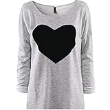 Latasa Women's Fashion Leopard Printed Long Sleeve Loose T-shirt Blouse Tops