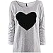 Latasa Women's Fashion Leopard Printed Long Sleeve Loose T-shirt Blouse Tops