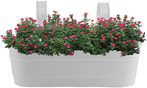 Nuha Railing Planter (White, 16-inch)