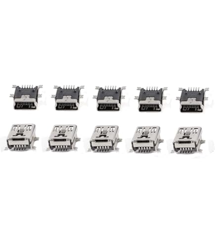20 Pcs Mini USB Type B Female Port 5-Pin 180 Degree SMD SMT PCB Jack