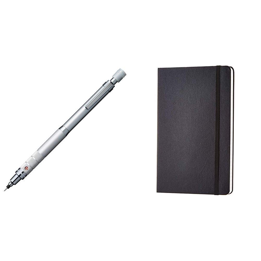 uni-ball 153528584 Kuru Toga High Grade Premium Edition Mechanical Pencil with Silver Barrel & Amazon Basics Classic Notebook, Large, Ruled