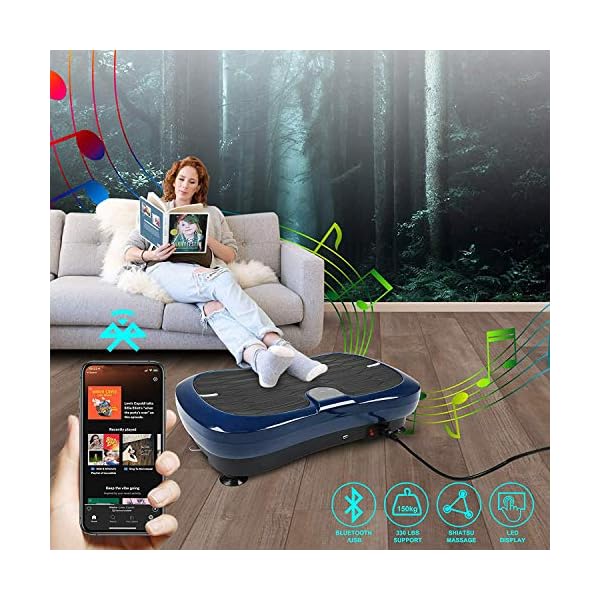 Triclicks-Vibration-Exercise-MachineUltra-Slim-Vibration-Plate-Power-TrainerMotor-Vibration-Plate-180-Levels-Bluetooth-Speaker-Remote-Control-2-Loop-Bands-USB-Music-Player Triclicks Vibration Plate Exercise Machine Vibration Platform Machine for Home Fitness Training, Full Body Workout…