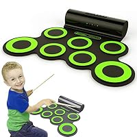 Alaca Electronic Drum Set Roll Up Drum Practice Pad Midi Drum Kit with Headphone Jack Built-in Speaker Drum Pedals Drum Sticks For Kids or Beginner